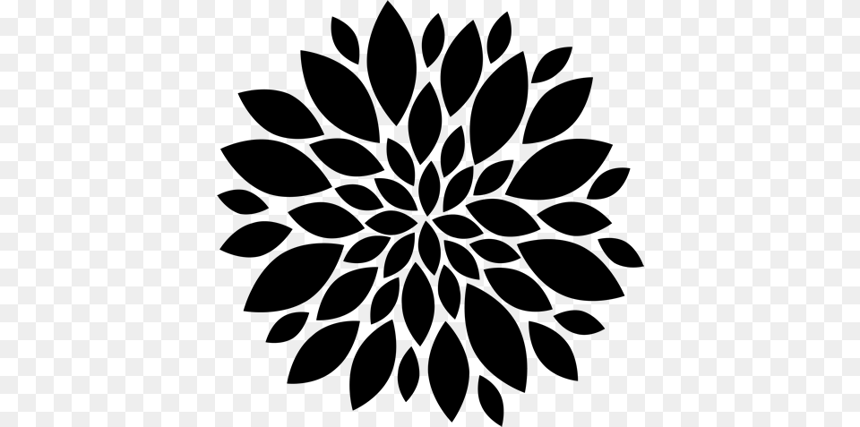 Mandala Floral Flower Black And White, Stencil, Pattern Png Image