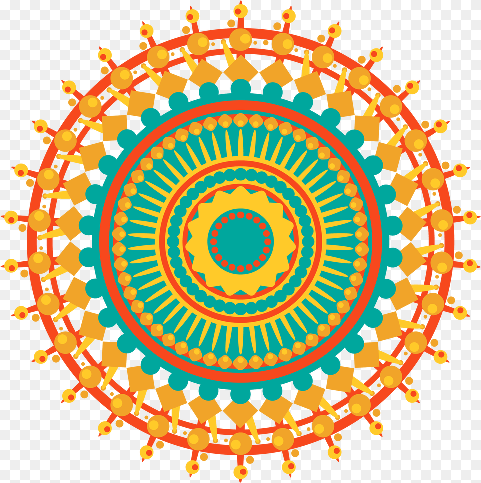 Mandala Geometric Design Pattern Orange Drawing Colorful Mandala, Art, Accessories Free Png