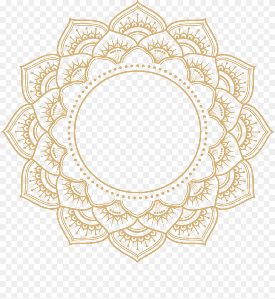 Mandala Gold Overlay Frame Gold Mandala Transparent Background, Lace, Pattern Png Image