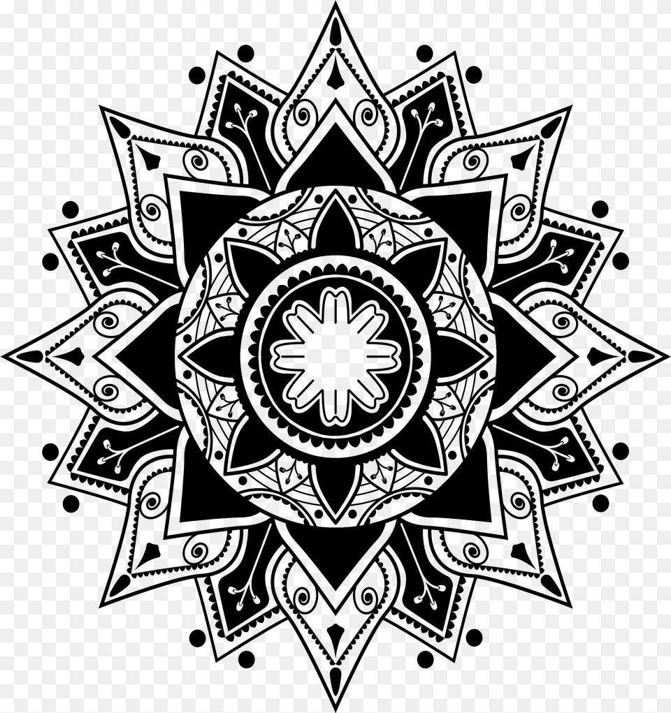 Mandala Tattoo, Gray Free Png