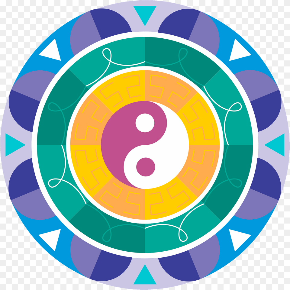 Mandala With Yin Yang Clipart, Number, Symbol, Text, Art Png