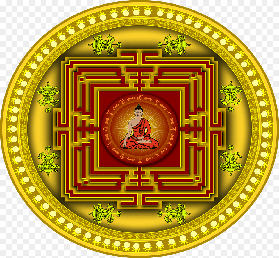 Mandala Withbudhha Clipart, Adult, Male, Man, Person Free Png