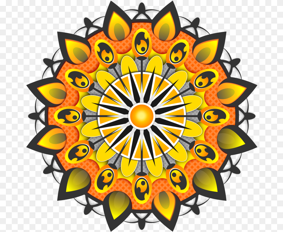 Mandala Yellow Sunflower Mandala, Pattern, Art, Graphics, Floral Design Free Transparent Png