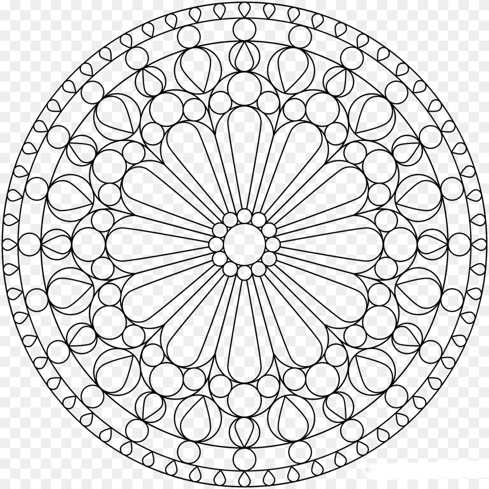 Mandalas Para Colorear Dificiles Rose Window Notre Dame Coloring Pages, Silhouette Png Image