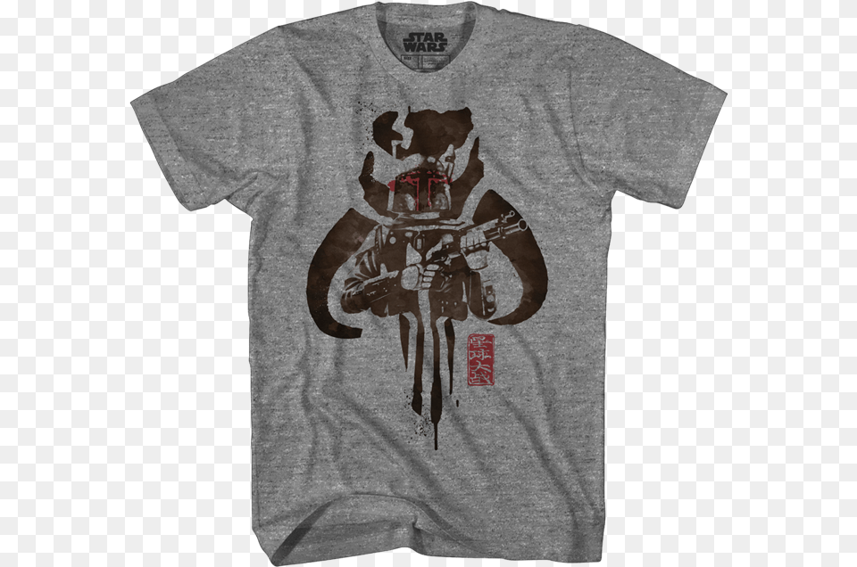 Mandalorian Symbol And Boba Fett Evolution Of The Camera T Shirt, Clothing, T-shirt, Person Free Png Download