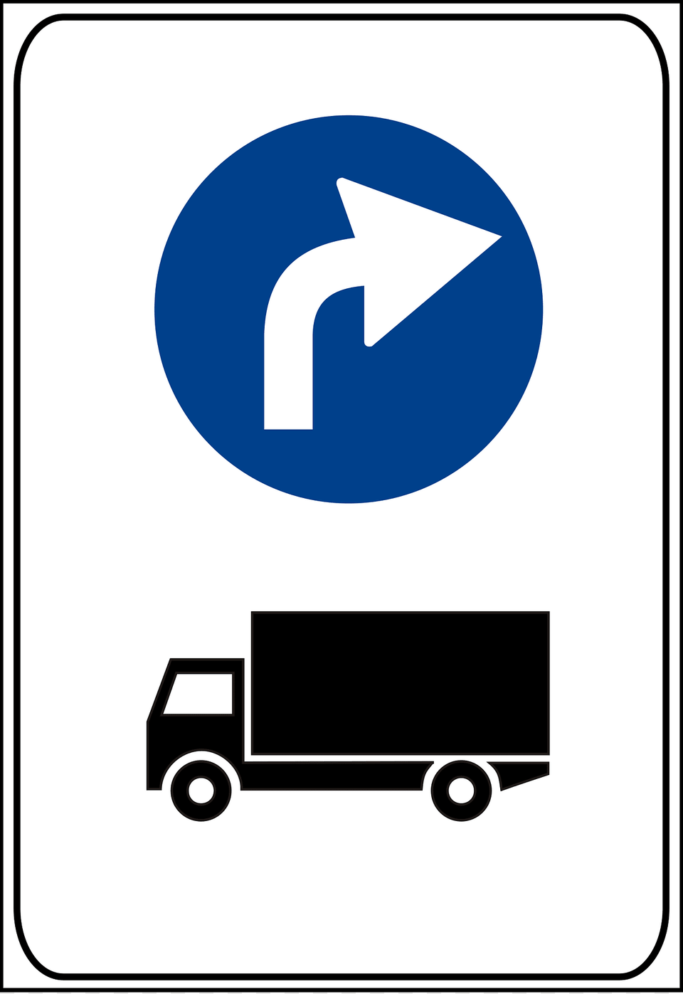Mandatory Direction Ahead For Trucks Clipart, Sign, Symbol, Machine, Wheel Free Transparent Png