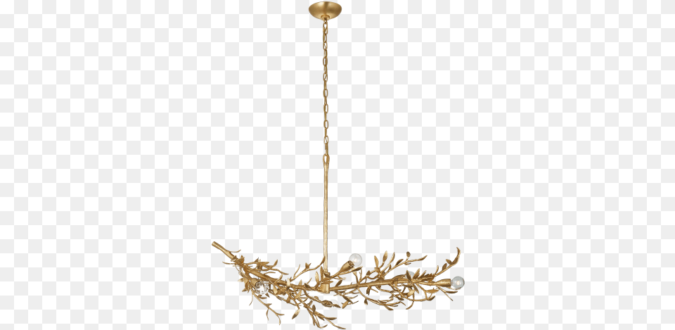 Mandeville Linear Chandelier In Antique Gold Leaf Visual Comfort, Lamp Png