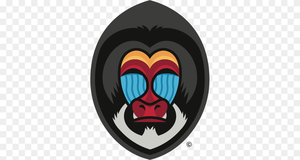 Mandrill Logo, Animal, Ape, Mammal, Wildlife Png Image