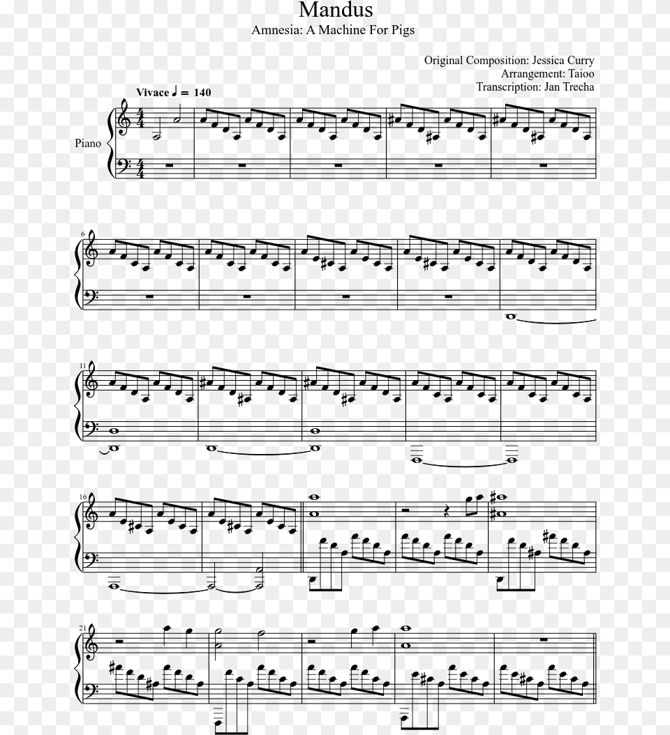 Mandus Sheet Music Composed By Original Composition Unto Us A Child Is Born Piano Pdf, Gray Free Png