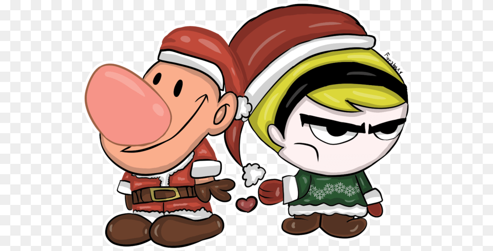 Mandy And Billy Wearing Santa Caps Ysk511 Cartoon, Book, Comics, Publication, Face Free Png