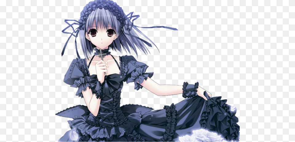 Manga Fille Robe Noire, Book, Comics, Publication, Person Free Png