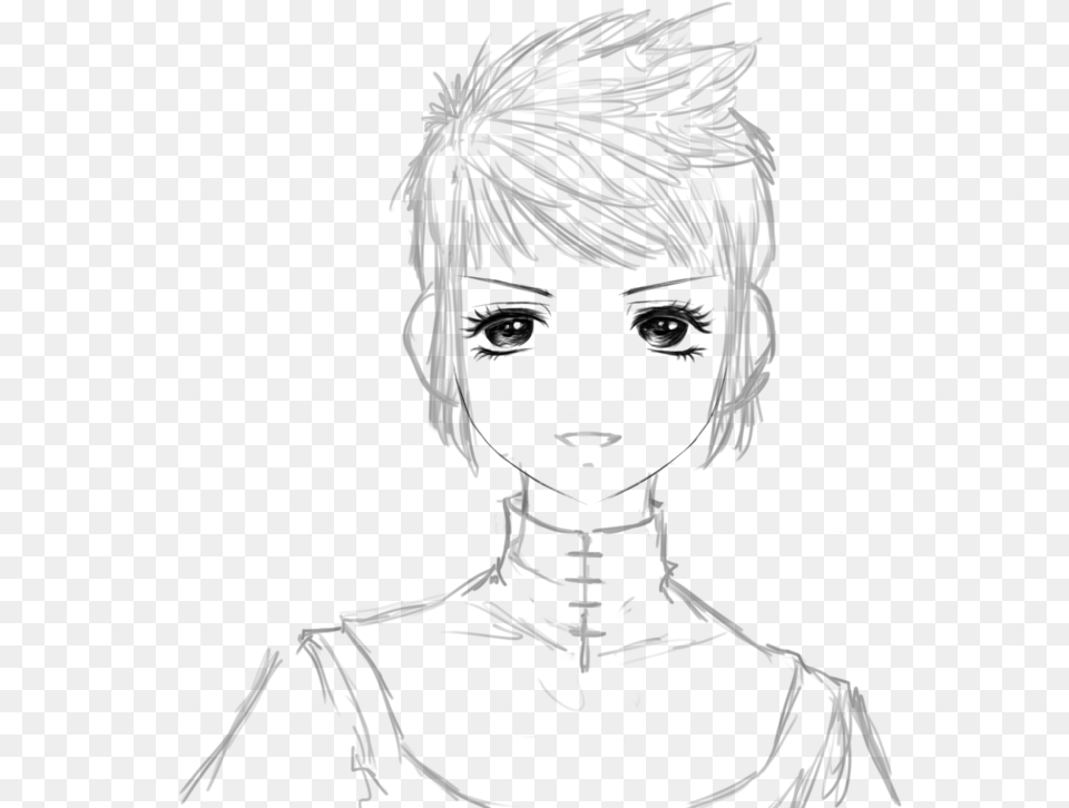 Manga Girl Face Sketch By Scribblingangel Sketch, Lighting, Silhouette Free Png
