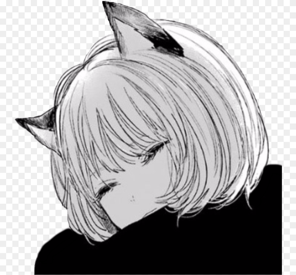 Manga Girl Render By Xdarkivyx Black And White Sad Anime Girl, Publication, Book, Comics, Adult Free Transparent Png