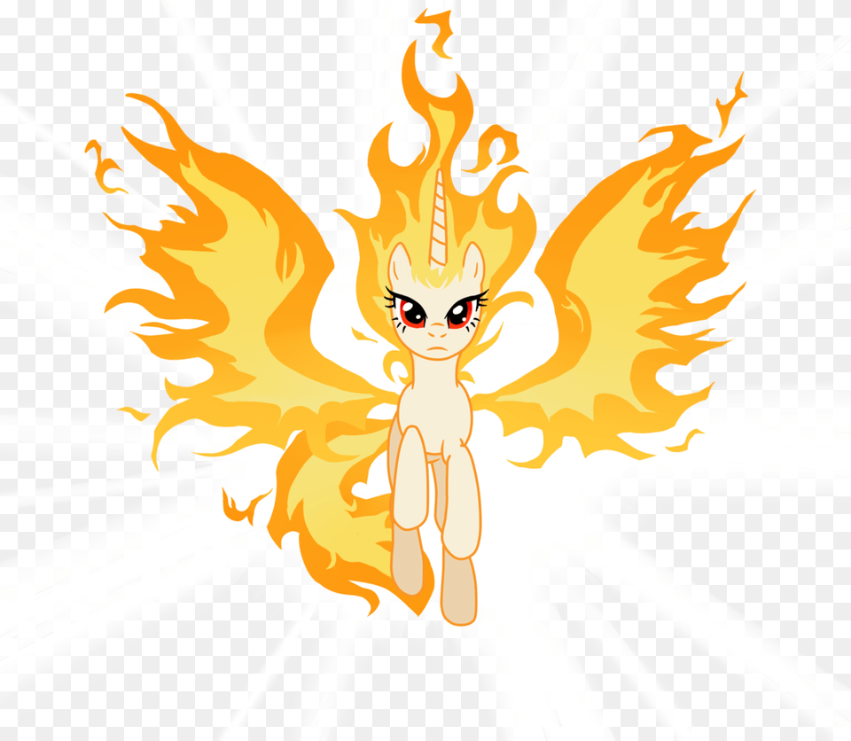 Mangaka Girl Black Background Female Frown Mane Fire Pony My Little Pony, Flame, Baby, Person, Face Free Png