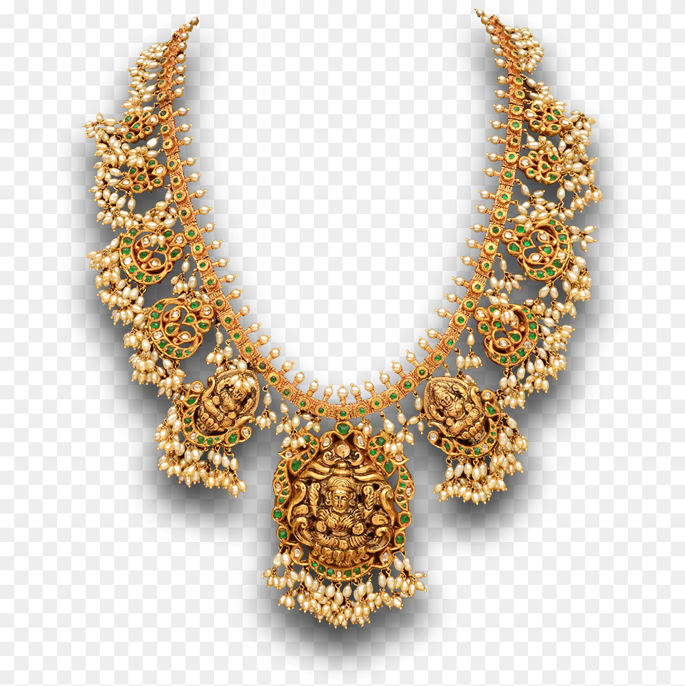 Mangatrai Neeraj Temple Necklace, Accessories, Jewelry, Gold, Diamond Png Image