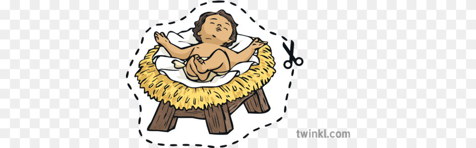 Manger Illustration Twinkl Cartoon, Baby, Person, Face, Head Png