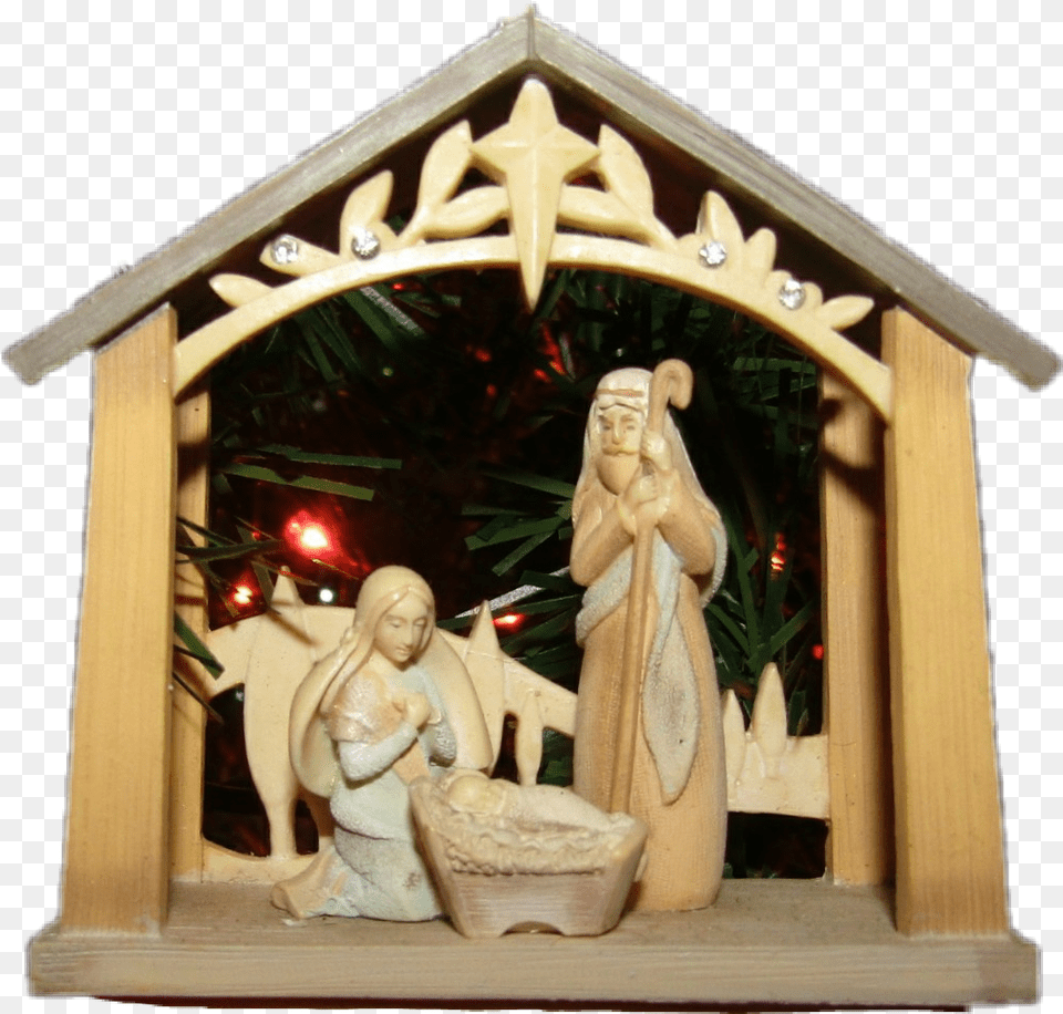 Manger Nativity Christmas Ornament Babyjesus, Adult, Woman, Wedding, Person Png Image