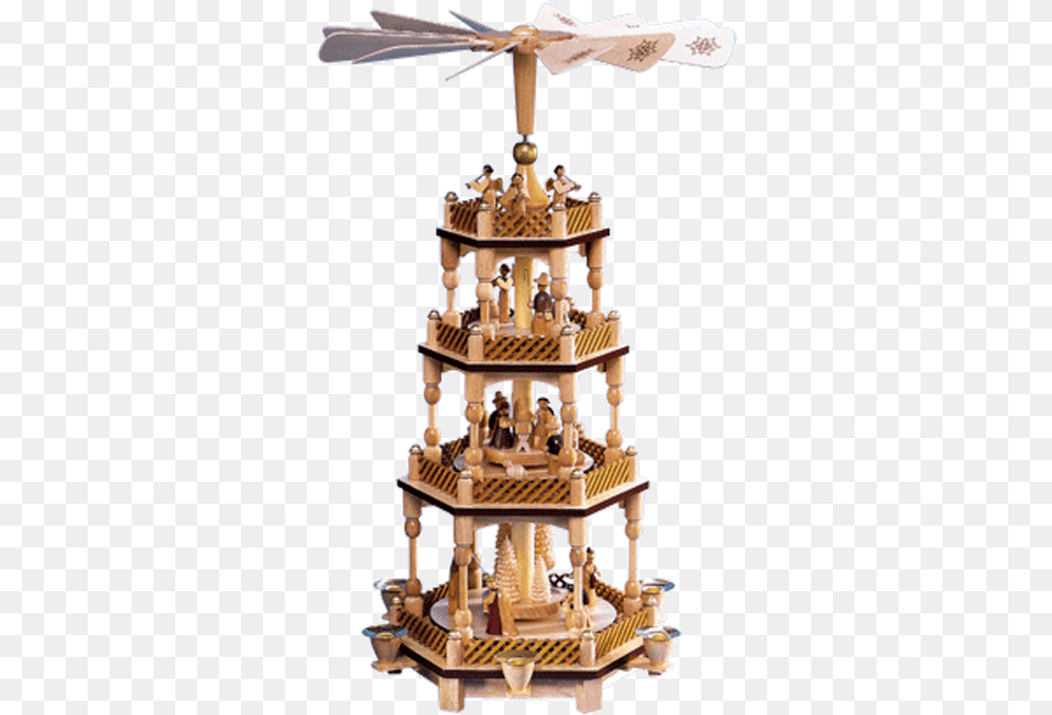 Manger Scene Pyramid Manger Scene Pagoda Christmas Pyramid, Food, Sweets, Aircraft, Airplane Png Image