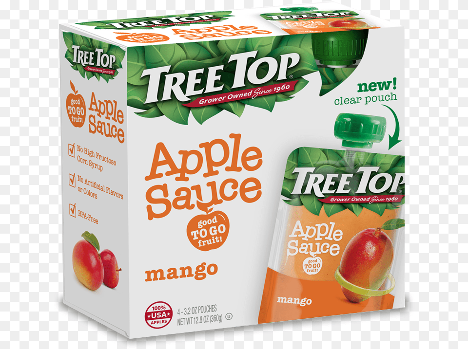 Mango Apple Sauce Pouch 4 Pack Tree Top Fitness Nutrition, Beverage, Juice Free Png