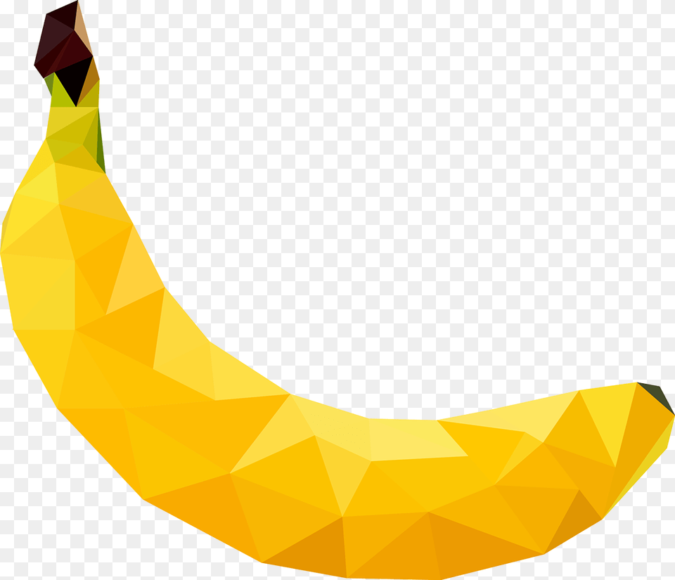 Mango Clipart Banana Low Poly Art Banana, Food, Fruit, Plant, Produce Free Png Download