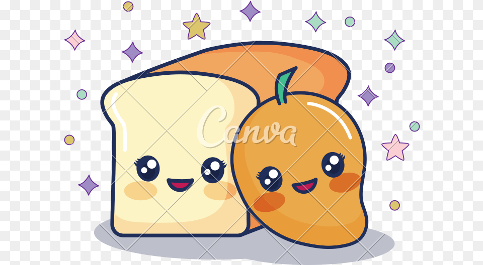 Mango Clipart Kawaii Kawaii Bread, Food Free Transparent Png