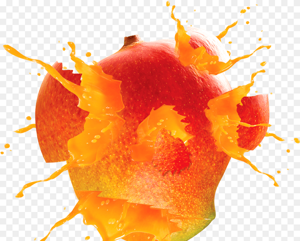 Mango Exploding Juice Image Mango Exploding, Food, Fruit, Plant, Produce Free Png