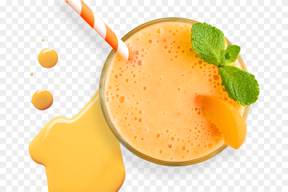 Mango Shake Top View, Beverage, Herbs, Juice, Mint Free Png Download