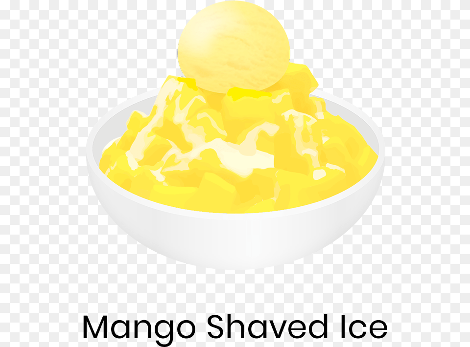 Mango Shaved Ice Mango Shaved Ice Is A Bowl Of Shaved Butter, Cream, Dessert, Food, Ice Cream Free Transparent Png