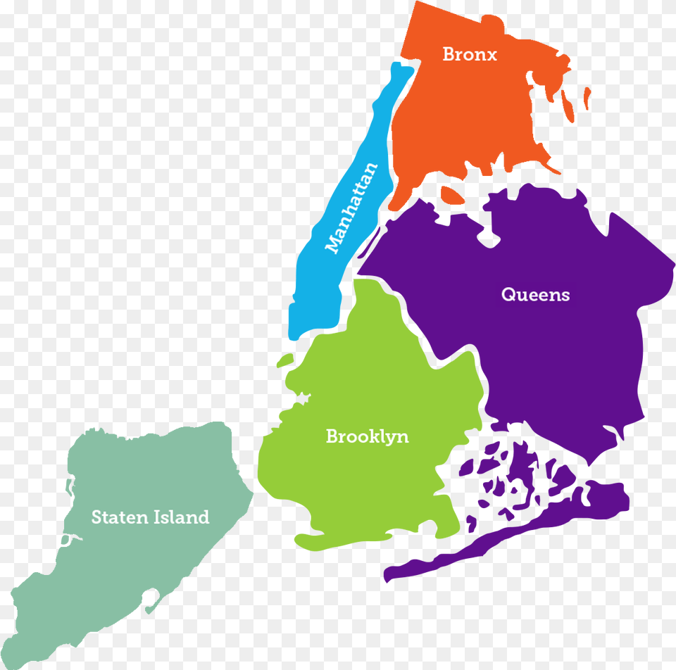 Manhattan Brooklyn Queens Bronx Staten Island, Chart, Plot, Map, Atlas Free Png Download