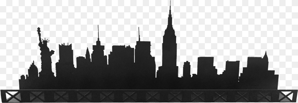 Manhattan Skyline Sticker Decal Illustration Skyline New York Silhouette, City, Nature, Outdoors, Weather Free Png Download