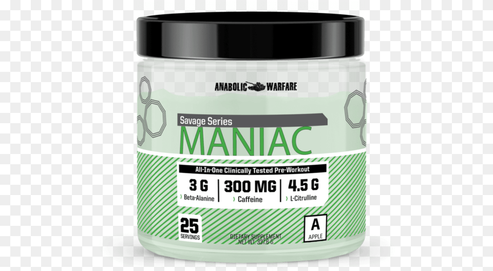 Maniac Pre Workout Anabolic Warfare, Bottle, Jar, Cosmetics, Perfume Free Png Download