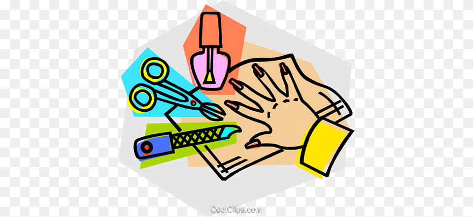 Manicure Supplies Royalty Vector Clip Art Illustration, Body Part, Hand, Person Free Png