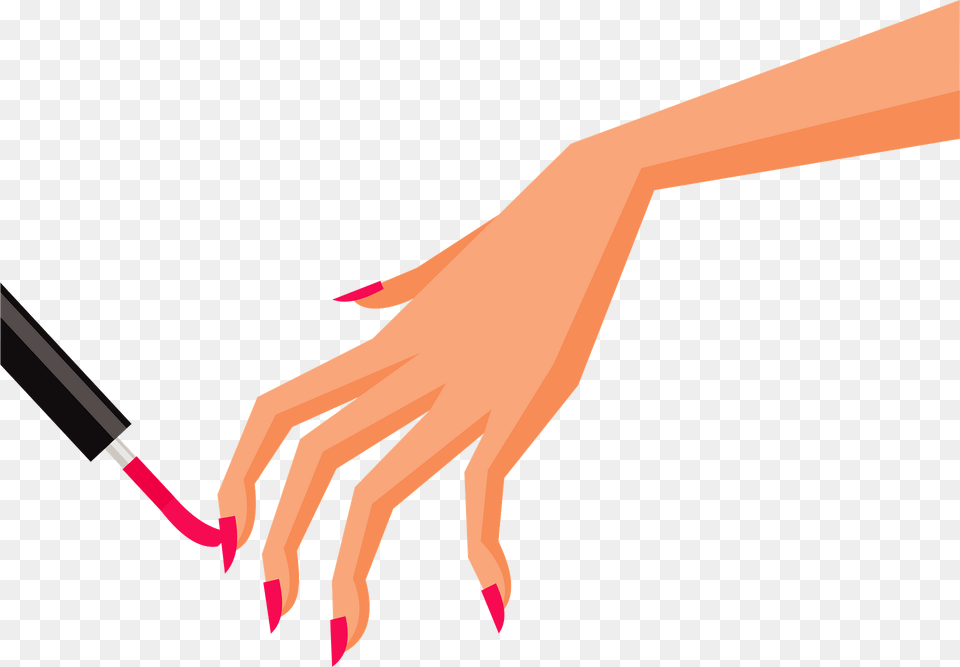Manicure With Red Nail Polish Clipart, Body Part, Hand, Person, Electronics Free Png Download