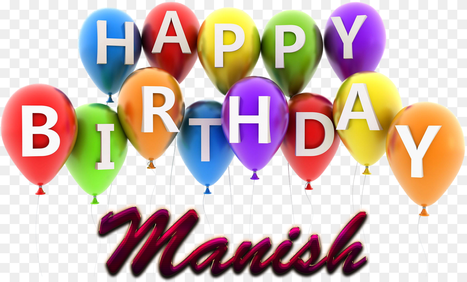 Manish Happy Birthday Balloons Name Happy Birthday Manish Name, Balloon, People, Person Free Transparent Png