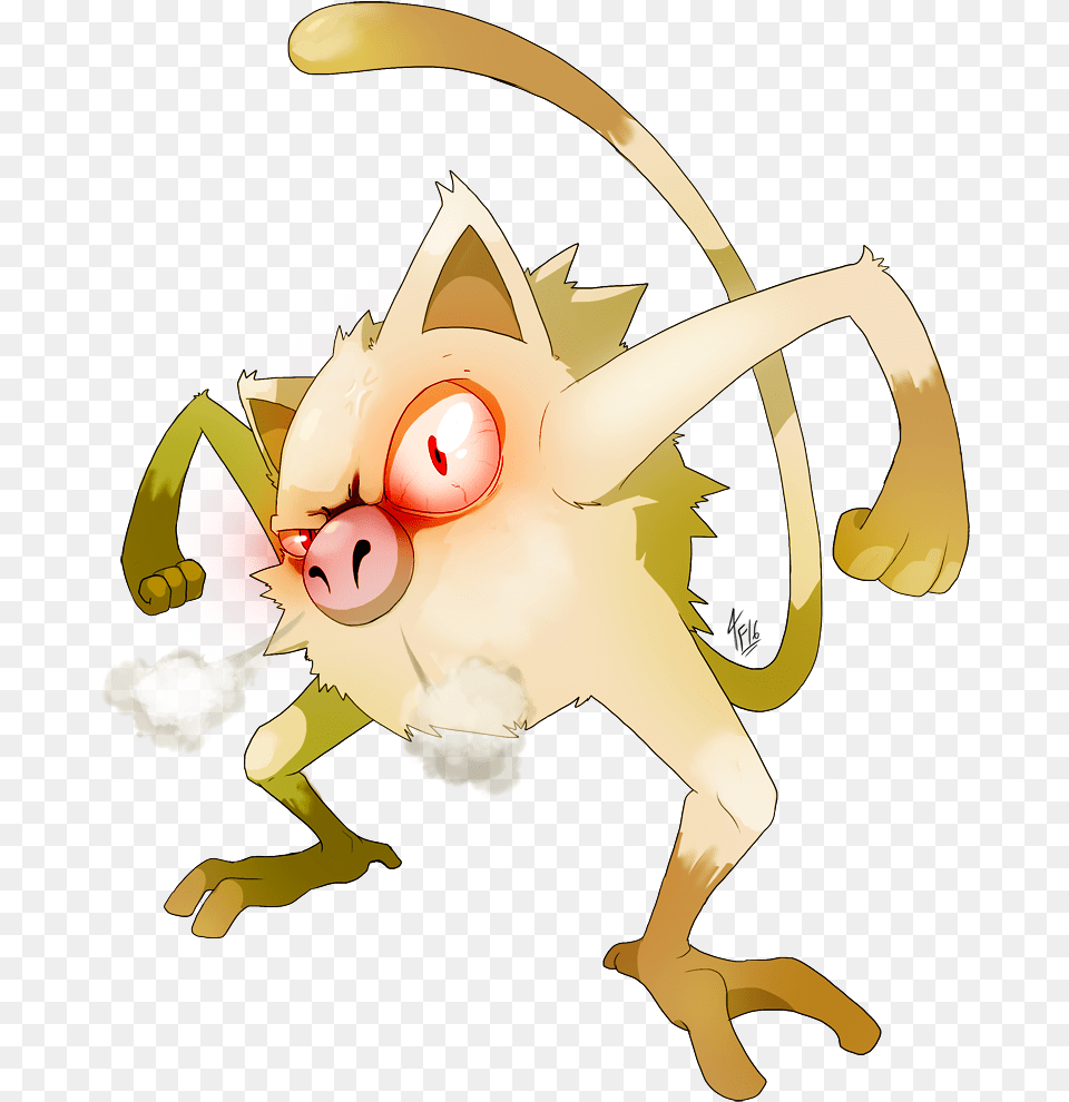 Mankey Used Leer By Tamarinfrog Game Art Hq Pokemon Pokemon Leer, Baby, Person, Animal, Cupid Free Transparent Png