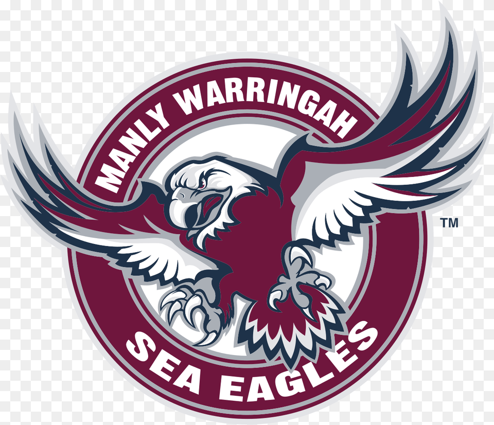 Manly Sea Eagles Logo, Emblem, Symbol, Person Free Transparent Png