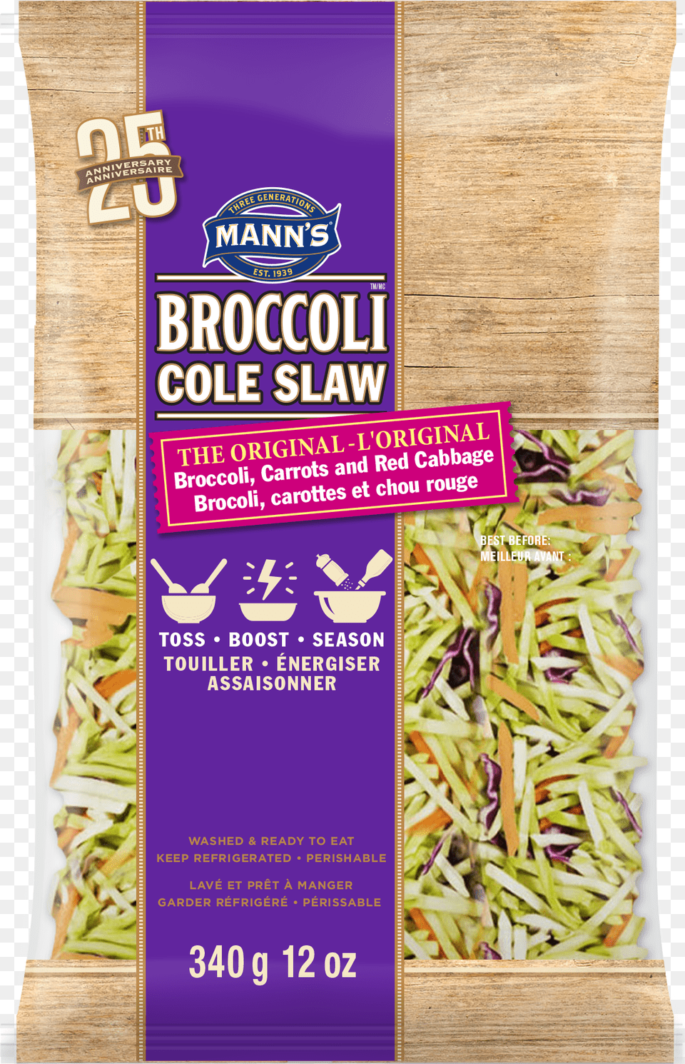 Mann S Broccoli Cole Slaw Broccoli Coleslaw Mix, Bean Sprout, Food, Plant, Produce Png Image