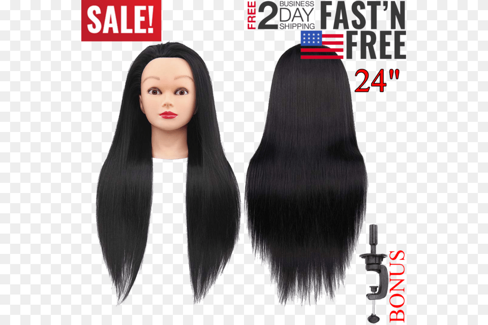 Mannequin Head With Hair Female Cosmetology Manikin Lace Wig, Adult, Person, Woman, Black Hair Free Png Download