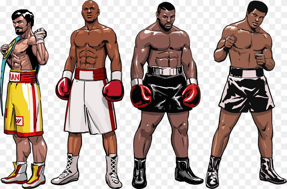 Manny Quotpacmanquot Pacquiao Floyd Quotmoneyquot Mayweather Boxers Drawings, Shorts, Clothing, Person, Man Png