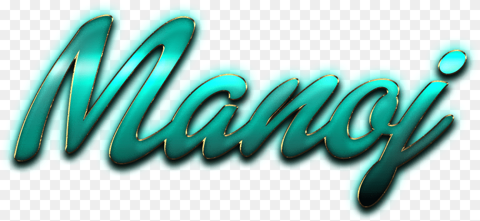 Manoj Name Logo Graphics, Turquoise, Smoke Pipe, Light, Text Free Transparent Png