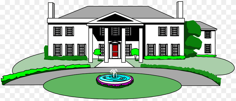 Mansion Clipart, Plant, Grass, Lawn, Architecture Free Png