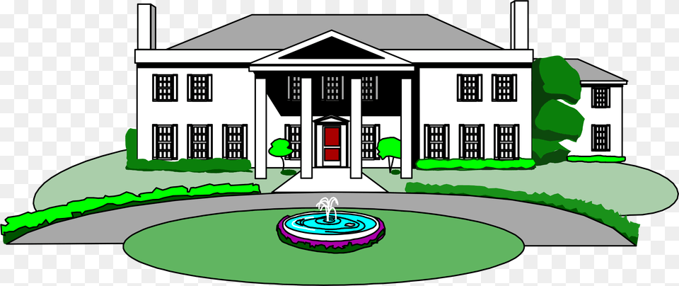Mansion Icons Transparent Mansion House Clipart, Plant, Grass, City, Neighborhood Png
