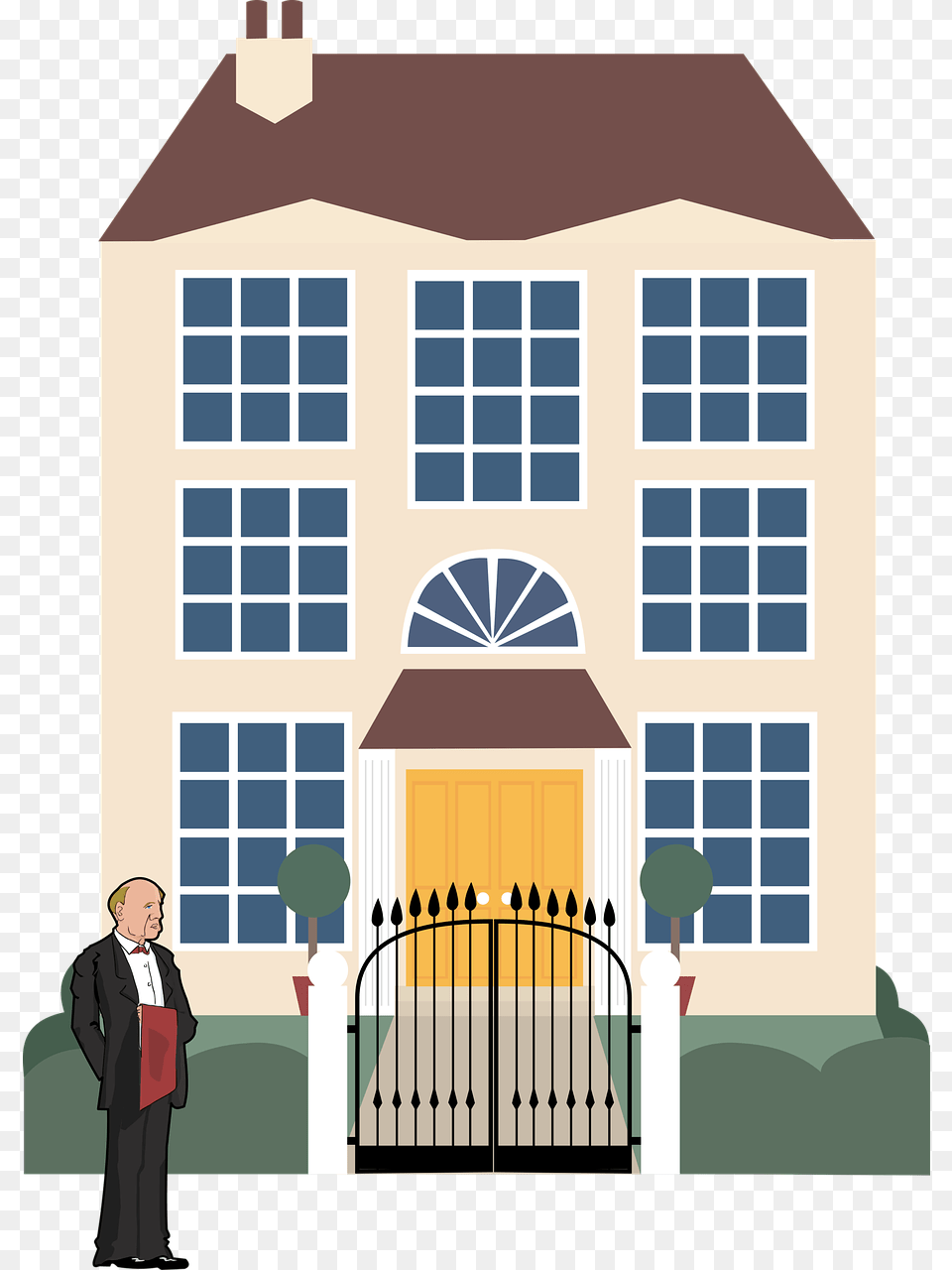 Mansion With People Clipart, Adult, Man, Male, Person Free Png Download
