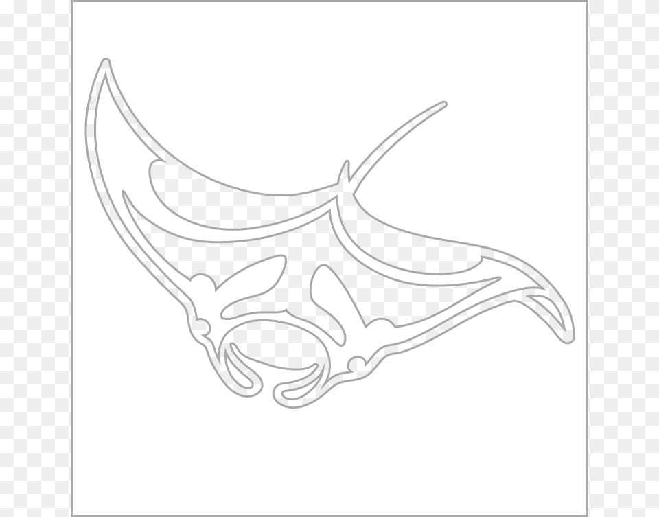 Manta Ray Stencil, Animal, Fish, Manta Ray, Sea Life Free Transparent Png