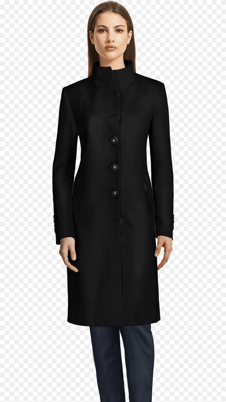 Manteau Col Mao Femme, Clothing, Coat, Long Sleeve, Overcoat Free Png