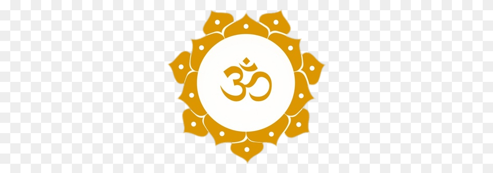 Mantra Om In Golden Lotus Flower, Logo, Symbol Free Transparent Png