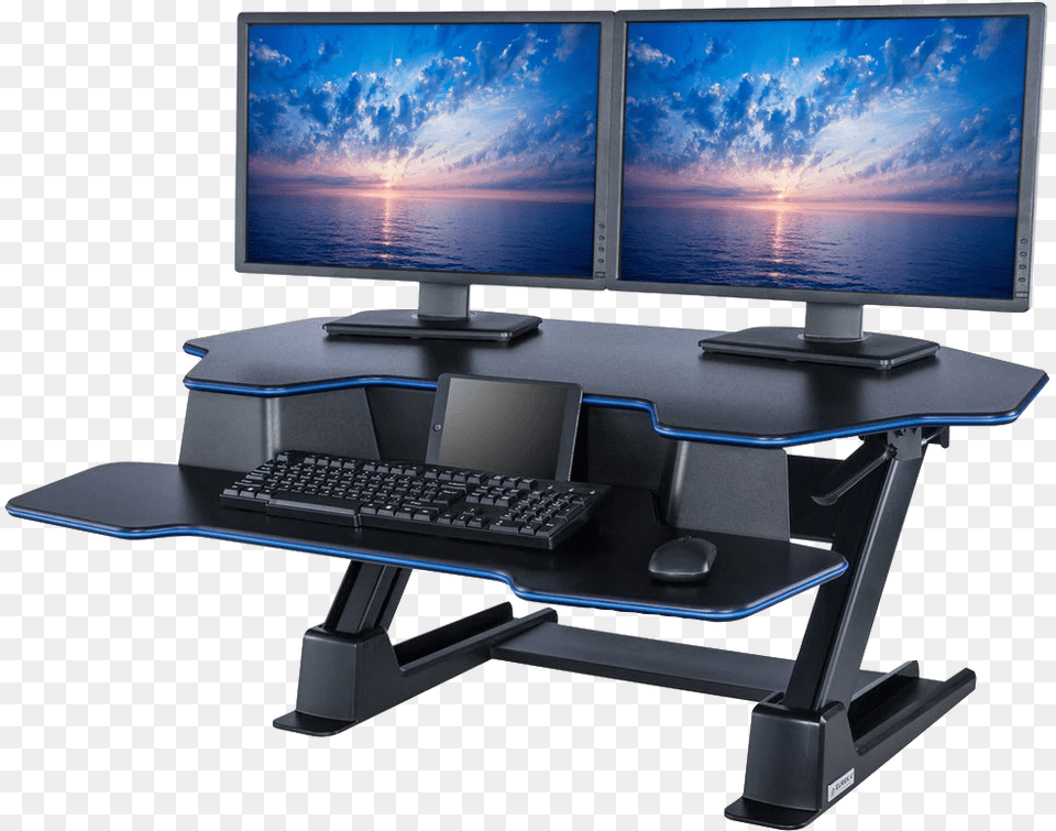 Manual Desk Converters Corner Standing Desk For Two Monitors, Computer, Screen, Pc, Monitor Png Image
