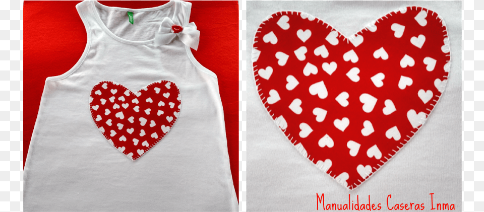 Manualidades Caseras Fciles Inma Camiseta De Corazn Camiseta Decorada Para, Applique, Pattern, Clothing, T-shirt Png Image