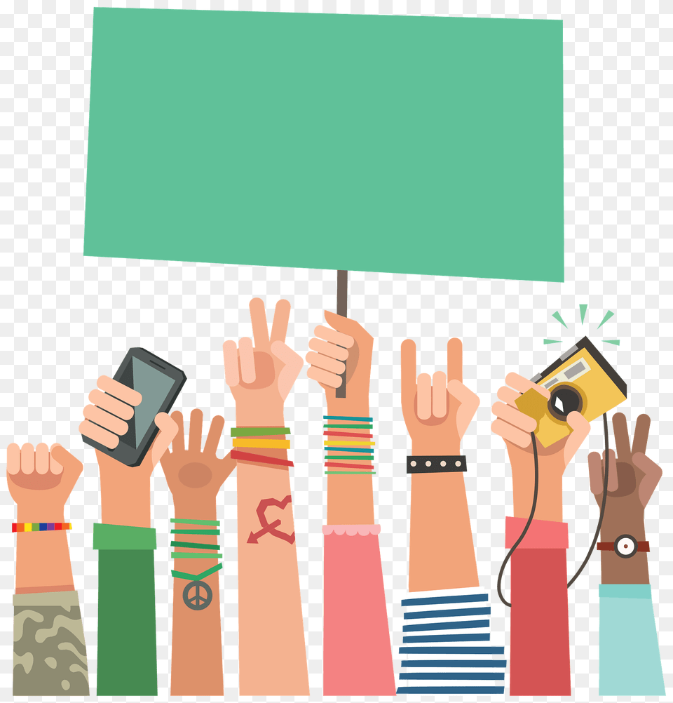 Many Hands Holding A Sign Clipart, Body Part, Finger, Hand, Person Png Image