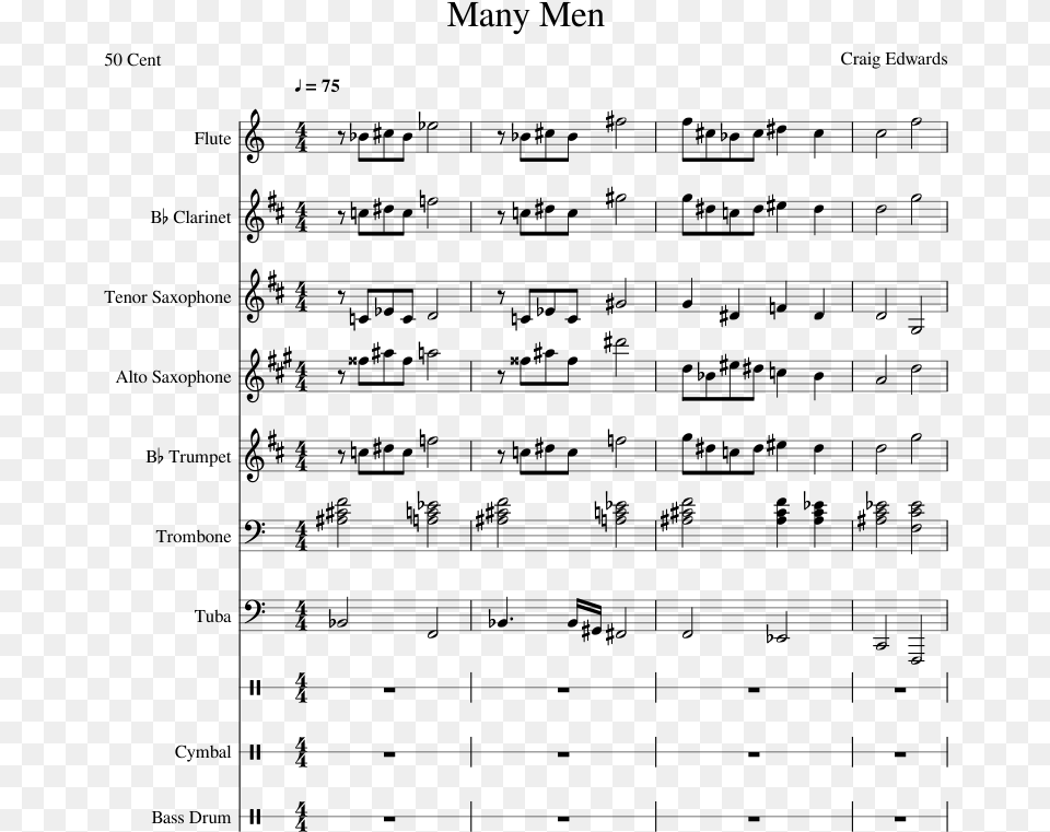 Many Men Piano Tutorial Many Men Sheet Music, Gray Free Transparent Png